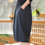 Buddha Stones Casual Plain Color Cotton Ramie Women's Shorts With Pockets Women's Shorts BS 16