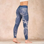 Buddha Stones Peony Epiphyllum Flowers Print Gym Fitness Leggings Women's Yoga Pants - image 4