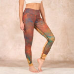 Buddha Stones Auspicious Clouds Print Lycra Fabric Fitness Leggings Women's Yoga Pants - DarkGoldenrod - US18，UK/AU22，EU50 (4XL) - image 1