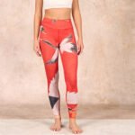 Buddha Stones Crane Print Lycra Fabric Fitness Leggings Women's Yoga Pants - image 2