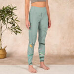 Buddha Stones White Pink Orchids Leaves Print Gym Leggings Women's Yoga Pants - image 4