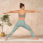 Buddha Stones White Pink Orchids Leaves Print Gym Leggings Women's Yoga Pants - image 11
