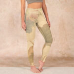Buddha Stones Lotus Flowers Leaves Print Gym Leggings Women's Yoga Pants - PaleGoldenrod - US18，UK/AU22，EU50 (4XL) - image 1