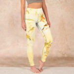 Buddha Stones Light Yellow Peony Flowers Birds Print Sports Leggings Women's Yoga Pants - LightYellow - US18，UK/AU22，EU50 (4XL) - image 1