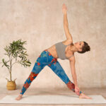 Buddha Stones Blue Red Flowers Birds Print Gym Leggings Women's Yoga Pants - image 10