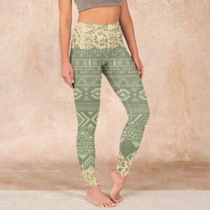 Buddha Stones Flowers Geometric Shapes Gym Leggings Women's Yoga Pants - YellowGreen - US18，UK/AU22，EU50 (4XL) - image 1