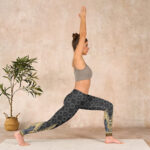 Buddha Stones Dark Gray Geometric Gold Feather Print Gym Leggings Women's Yoga Pants - image 11