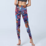 Buddha Stones Colorful Floral Curly Grass Print Gym Leggings Women's Yoga Pants - image 7