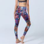Buddha Stones Colorful Floral Curly Grass Print Gym Leggings Women's Yoga Pants - image 4