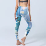 Buddha Stones Mountain Auspicious Cloud Red-crowned Crane Pattern Print Gym Leggings Women's Yoga Pants - image 4