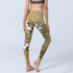 Buddha Stones Trees Cloud Red-crowned Crane Pattern Print Gym Leggings Women's Yoga Pants - image 5