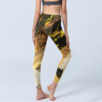 Buddha Stones Rock Pine Tree Red-crowned Crane Pattern Print Gym Leggings Women's Yoga Pants - image 5
