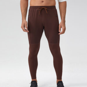 Buddha Stones High Waist Quick Dry Breathable Fitness Men's Leggings Pants With Zipper Pocket