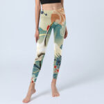 Buddha Stones Cranes Plum Blossoms Mountains Print Gym Leggings Women's Yoga Pants - image 6