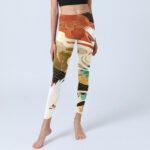 Buddha Stones Red-crowned Crane Auspicious Clouds Pine Tree Print Gym Leggings Women's Yoga Pants - image 6