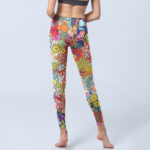 Buddha Stones Colorful Flowers Leaves Print Gym Fitness Leggings Women's Yoga Pants - image 7
