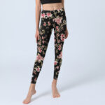 Buddha Stones Rose Flower Leaf Print Gym Leggings Women's Yoga Pants - image 6