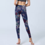 Buddha Stones Red Rose Peony Chrysanthemum Print Gym Leggings Women's Yoga Pants - image 7