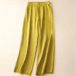 Buddha Stones Summer Casual Simple Design Linen Women's Wide Leg Pants With Zipper Pockets - Yellow - US8-10，UK/AU12-14，EU40-42 (2XL) - image 51