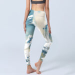 Buddha Stones Blue White Beige Wave Graffiti Print Sports Fitness Leggings Women's Yoga Pants - image 5
