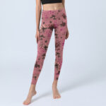 Buddha Stones Red Roses Pink Leaves Print Sports Fitness Leggings Women's Yoga Pants - image 6