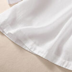 Buddha Stones Casual Plain Button Floral Embroidered Design Puff Half Sleeve Cotton Linen Women's Shirt - image 11