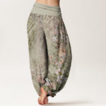 Buddha Stones Ethnic Floral Ethnic Totem Pattern Women's Elastic Waist Harem Pants - image 6