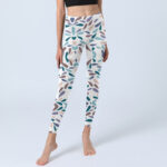 Buddha Stones White Multi Color Block Print Gym Leggings Women's Yoga Pants - image 6