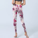 Buddha Stones Pink Rose Red Flowers Print Exercise Leggings Women's Yoga Pants - image 7