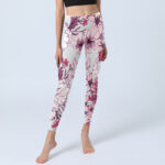 Buddha Stones Pink Rose Red Flowers Print Exercise Leggings Women's Yoga Pants - image 6