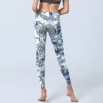 Buddha Stones White Round Flowers Print Exercise Leggings Women's Yoga Pants - image 7