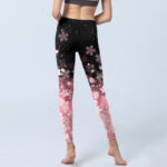 Buddha Stones Pink Cherry Blossoms Print Exercise Leggings Women's Yoga Pants - image 7