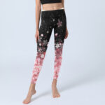 Buddha Stones Pink Cherry Blossoms Print Exercise Leggings Women's Yoga Pants - image 6