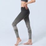 Buddha Stones Gradient Floral Print Exercise Leggings Women's Yoga Pants - image 3