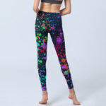 Buddha Stones Black Splash Ink Print Exercise Leggings Women's Yoga Pants - image 6
