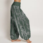 Buddha Stones Casual Bamboo Stems Leaves Pattern Women's Elastic Waist Harem Pants - image 2