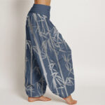 Buddha Stones Casual Bamboo Stems Leaves Pattern Women's Elastic Waist Harem Pants - image 9
