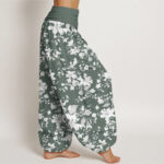 Buddha Stones Leaves Design Women's Elastic Waist Harem Pants - image 6