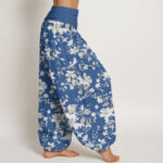 Buddha Stones Leaves Design Women's Elastic Waist Harem Pants - image 10