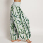 Buddha Stones Casual Bamboo Leaves Pattern Women's Elastic Waist Harem Pants - image 2
