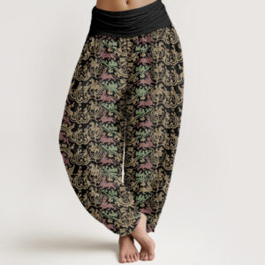Buddha Stones Animal Stripes Design Women's Elastic Waist Harem Pants - Black - US22，UK/AU26，EU54 (6XL) - image 1