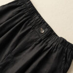 Buddha Stones Summer Casual Plain Zipper Button Cotton Linen Women's Shorts With Pockets - image 14