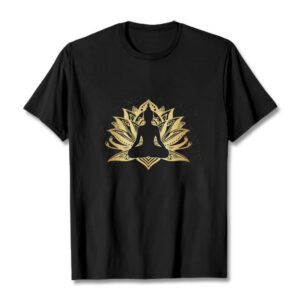 Buddha Stones Golden Lotus Meditation Buddha Tee T-shirt