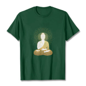 Buddha Stones Golden Meditation Buddha With Golden Aura Tee T-shirt