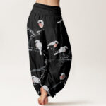Buddha Stones Casual Bird Branches Pattern Women's Elastic Waist Harem Pants - image 2
