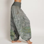 Buddha Stones Butterfly Bamboo Flower Pattern Women's Elastic Waist Harem Pants - image 10