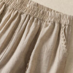Buddha Stones Casual Plain Lace Side Design 7-8 Length Cotton Linen Women's Harem Pants With Pockets - image 3