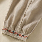 Buddha Stones Casual Plain Lace Side Design 7-8 Length Cotton Linen Women's Harem Pants With Pockets - image 7