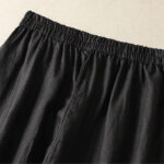 Buddha Stones Casual Plain Lace Side Design 7-8 Length Cotton Linen Women's Harem Pants With Pockets - image 29