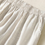 Buddha Stones Casual Plain Lace Side Design 7-8 Length Cotton Linen Women's Harem Pants With Pockets - image 20